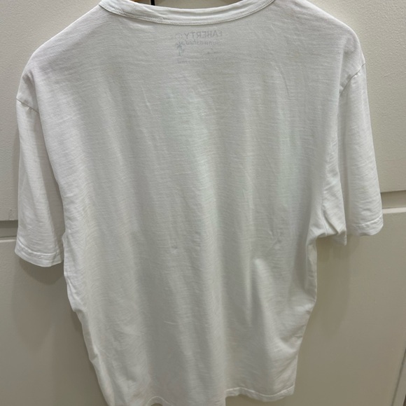 Faherty Sunwashed Regenerative Pocket Tee - White - Picture 7 of 15